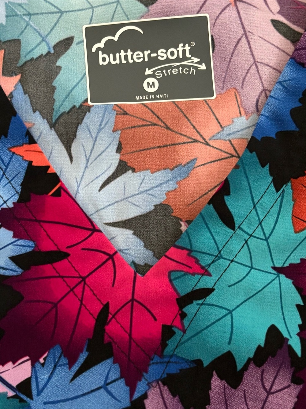 Butter-Soft Stretch Fall Printed Scrub Top- Set Of Three Tops - Picture 16 of 16